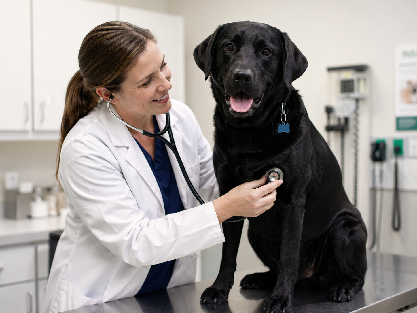 Dog being examined at vet